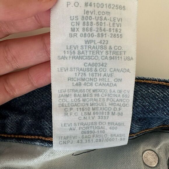 Levis Jeans Mens 34 x 30 Straight Leg Distressed Western Whiskering Faded Cowboy - Picture 14 of 16